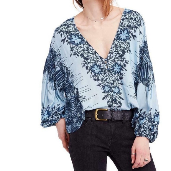 Free People Floral Print Blouse - Picture 2 of 9